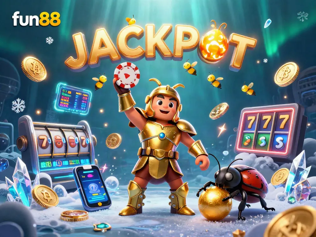 Experience fun88's thrilling jackpots with colorful beetle heroes and dazzling casino elements.