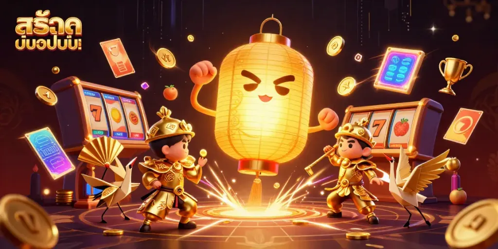 Spin the reels of สล็อตออนไลน์ with dynamic elements and golden treasures illuminating the scene.