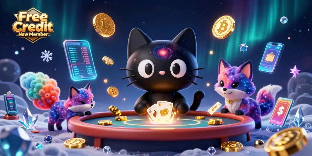 Gain Free Credit New Member bonuses while playing at a vibrant cosmic casino.