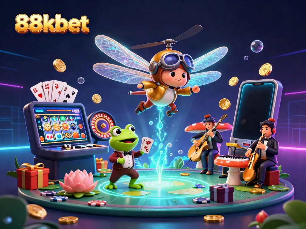 Experience the vibrant world of 88kbet, with engaging characters and dynamic casino elements.
