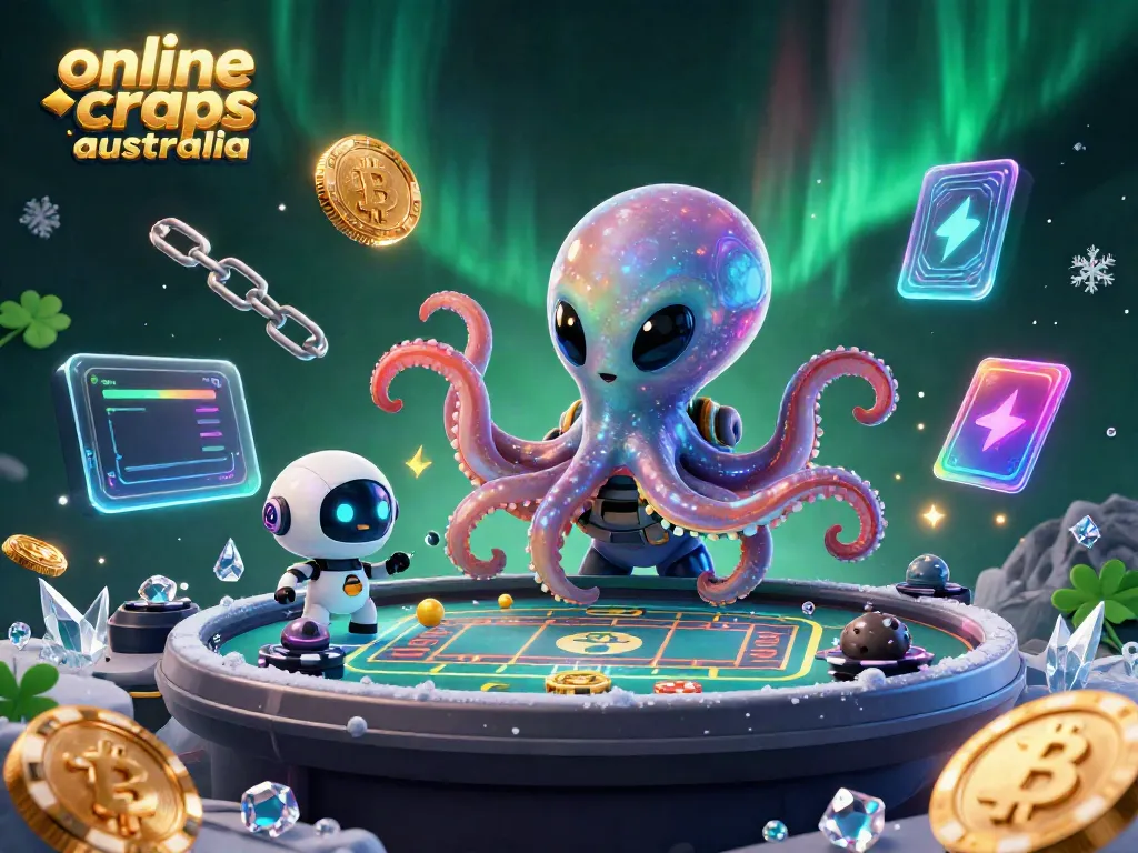 Experience the excitement of online craps Australia with a vibrant alien-themed casino scene.