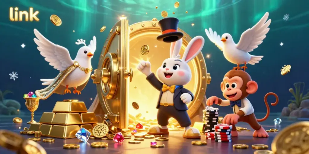 Join the magic at link 23win with golden coins, vibrant characters, and casino treasures galore.