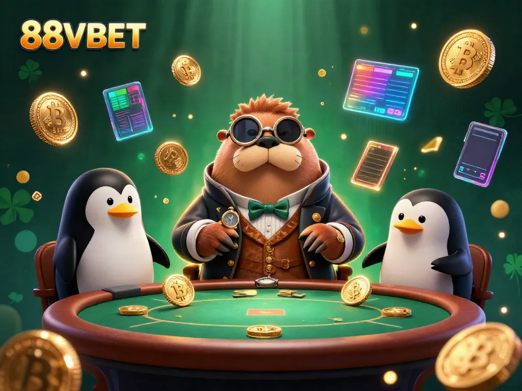 88VBET features an underwater poker game scene with engaging characters and vibrant crypto elements.