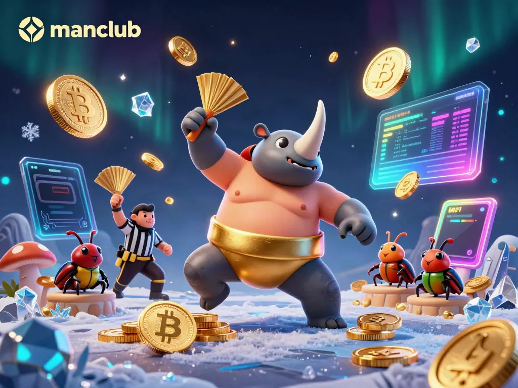 Experience the thrill of manclub with a sumo beetle champion and vibrant casino elements