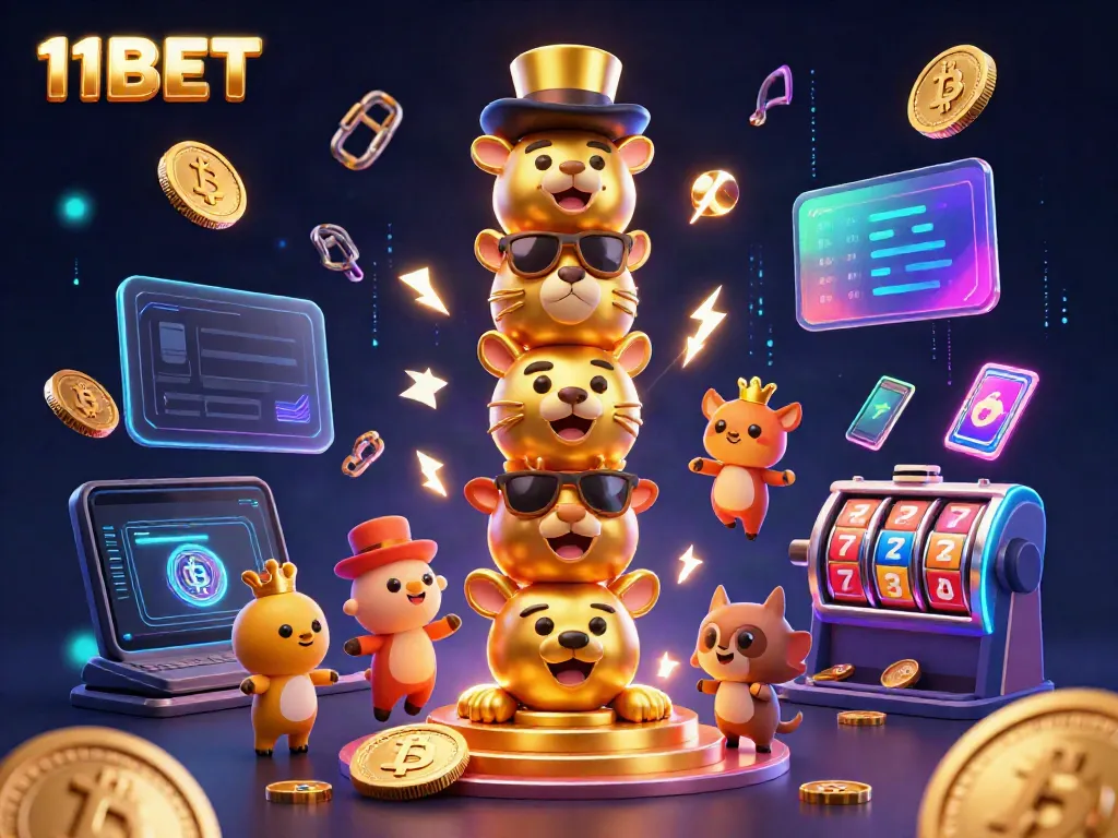 Win big at 11BET with a vibrant casino-themed illustration showcasing dynamic game elements.