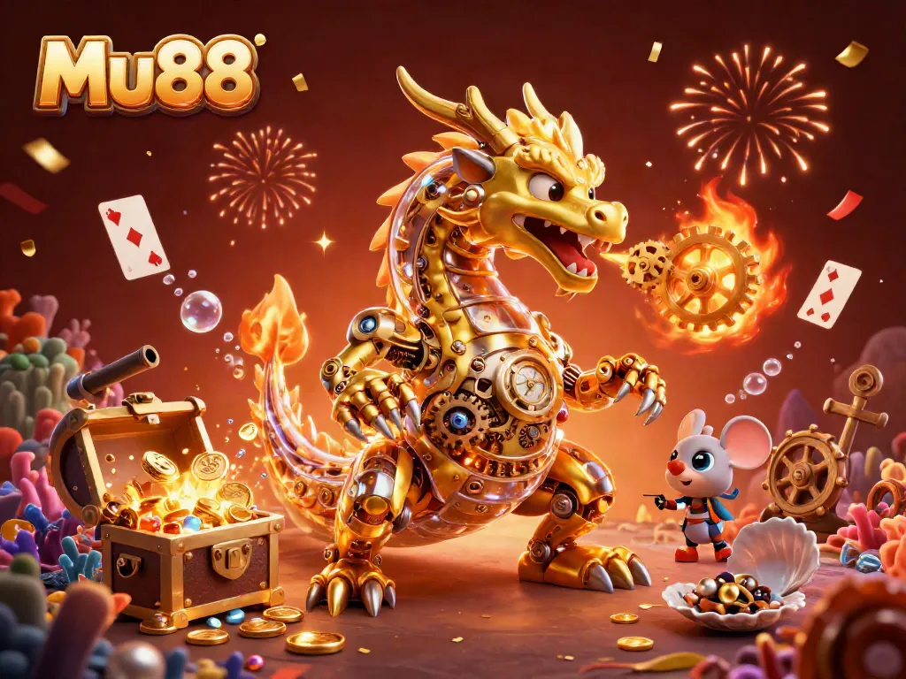 Experience the excitement of Mu88 with a vibrant underwater treasure-themed digital casino illustration.