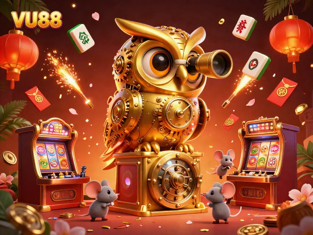 Experience thrilling gameplay with VU88's vibrant casino scene showcasing 3D elements and excitement.