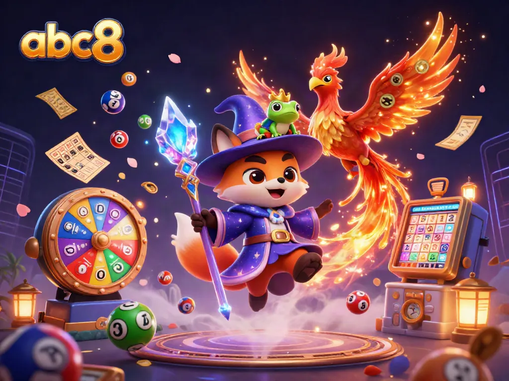 Engaging play action with abc8's magical casino experience through vivid gaming elements and characters.