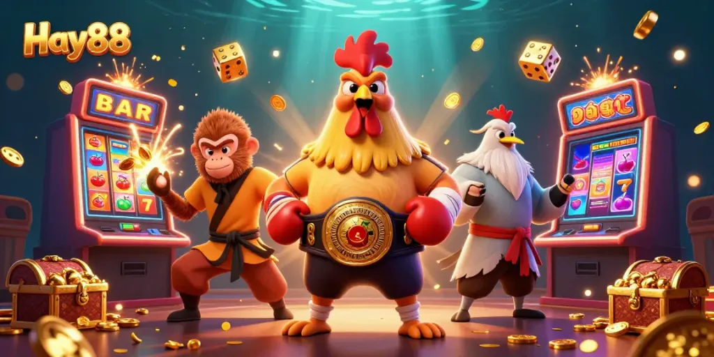 Players enjoy thrilling jackpots with Hay88's exciting underwater casino scene with vibrant characters.