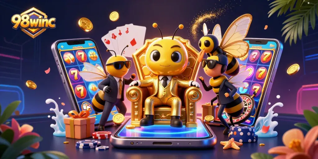Experience exciting wins with 98winc casino games featuring vibrant slot reels and animated gameplay.